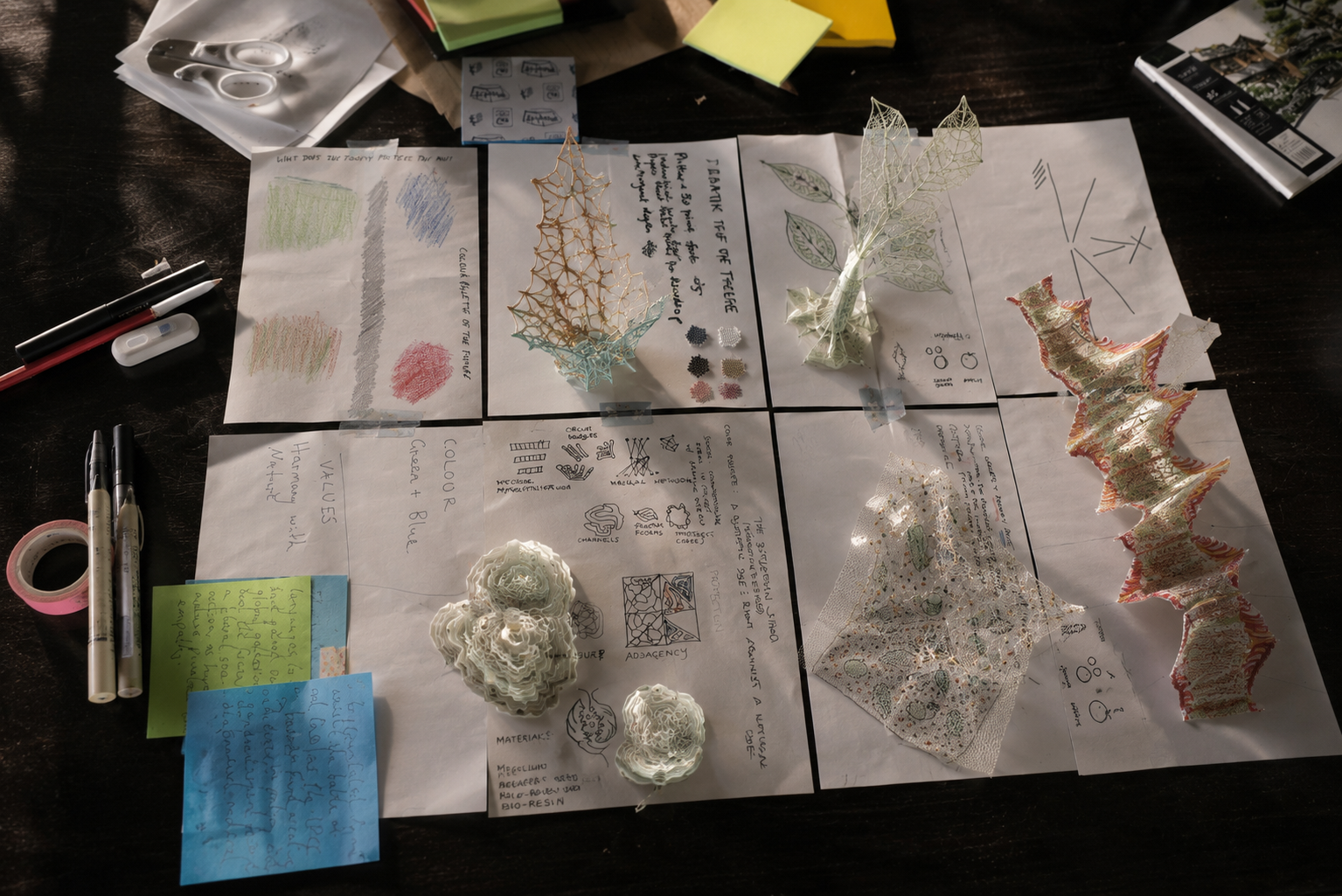 Participants crafting future inspirations on paper