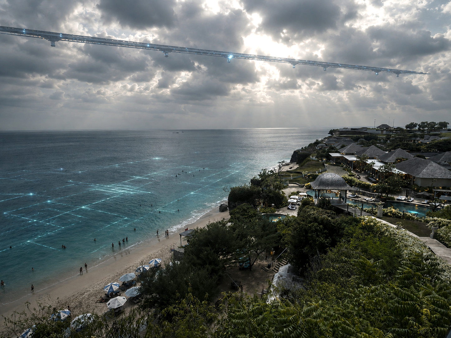 View across the coast at Uluwatu, South Bali